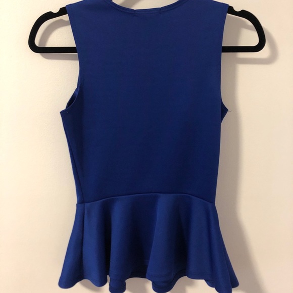 2 for $25 Charlotte Russe Royal Blue Peplum Top - Picture 2 of 2
